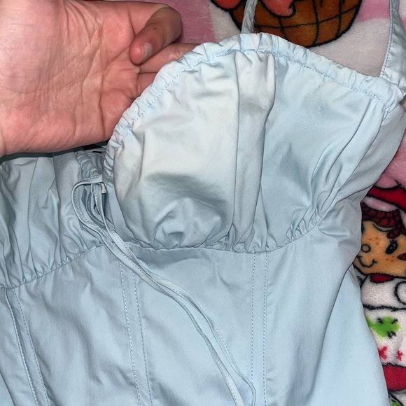 House of CB Pale Blue Corset-Style Midi Dress - Picture 7 of 13